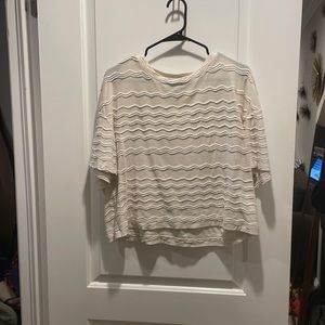 Texture & thread oversized crop tee